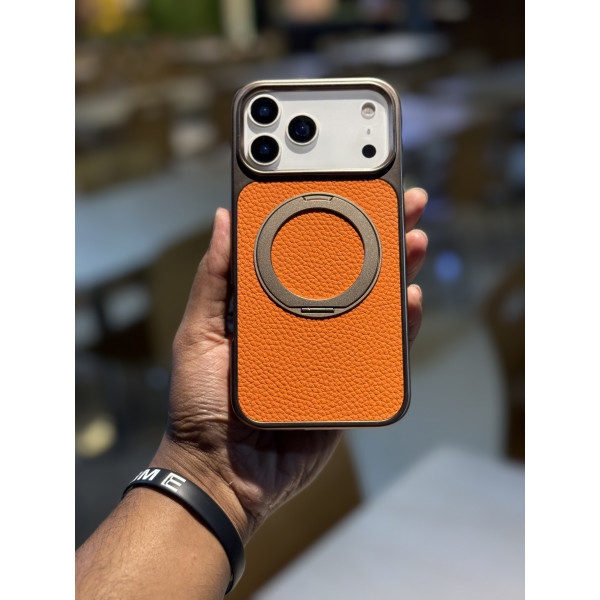 Skin Feel PU Leather Magsafe Stand Case for iPhone