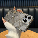 Luxury Grid Plaid Checkered Plating Electroplated  Case for iPhone
