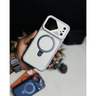 Magnetic Charging Ring Stander Full Cover Hybrid Anti-Slip Hard PC Soft TPU Phone Case for iPhone