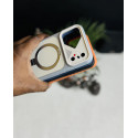 Magnetic Charging Ring Stander Full Cover Hybrid Anti-Slip Hard PC Soft TPU Phone Case for iPhone
