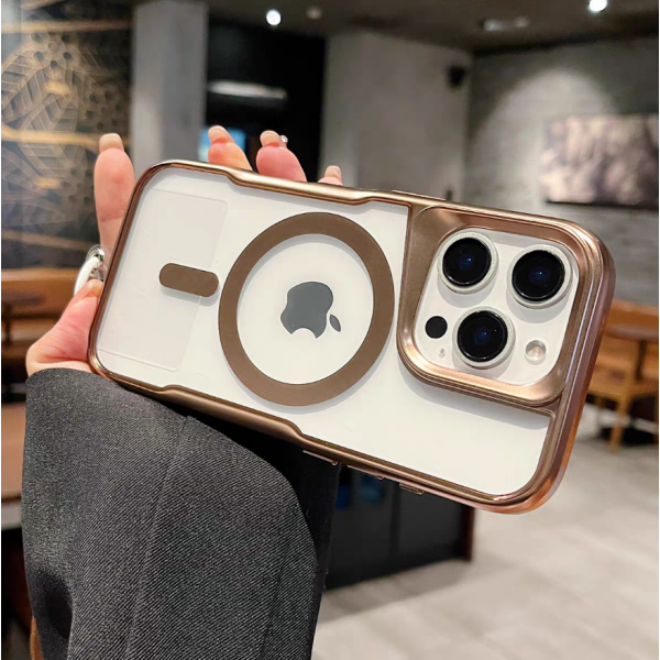 Luxury Electroplating Border Armour  with Magsafe Supported Phone Case For iPhone