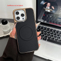 Luxury Business Plating Frame Leather Magnetic Phone Case For iPhone