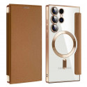 Electroplated Transparent Leather Magsafe Case for Samsung