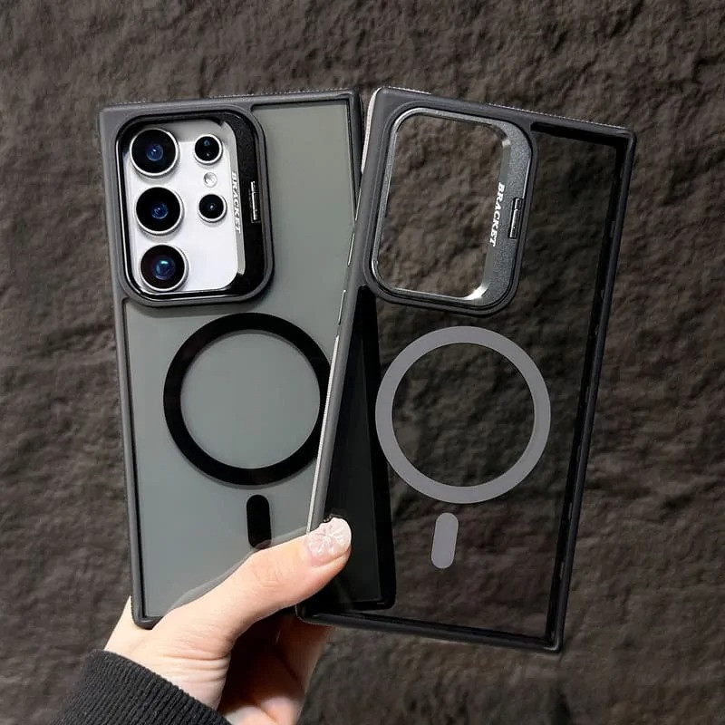 New Camera Stand Metal Smooky Case for Samsung Galaxy
