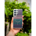 Luxo Brand Carbon Fiber Striped Electroplated Silver Magnetic Case For Samsung Galaxy