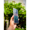 Luxo Brand Carbon Fiber Striped Electroplated Silver Magnetic Case For Samsung Galaxy