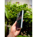 Luxo Brand Carbon Fiber Striped Electroplated Silver Magnetic Case For Samsung Galaxy