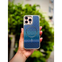 Luxo Brand Carbon Fiber Striped Electroplated Silver Magnetic Case For iPhone