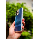 Luxo Brand Carbon Fiber Striped Electroplated Silver Magnetic Case For iPhone