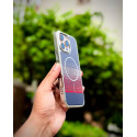 Luxo Brand Carbon Fiber Striped Electroplated Silver Magnetic Case For iPhone