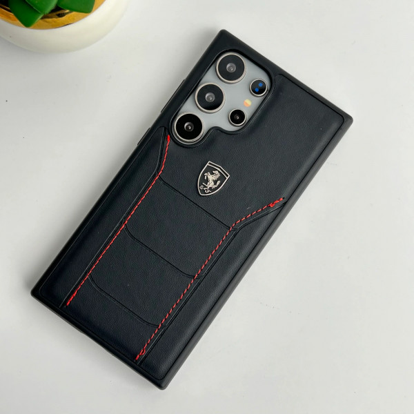 Premium Scuderia Ferrari Leather and Ferrari Prancing Horse Logo Case For Samsung Galaxy