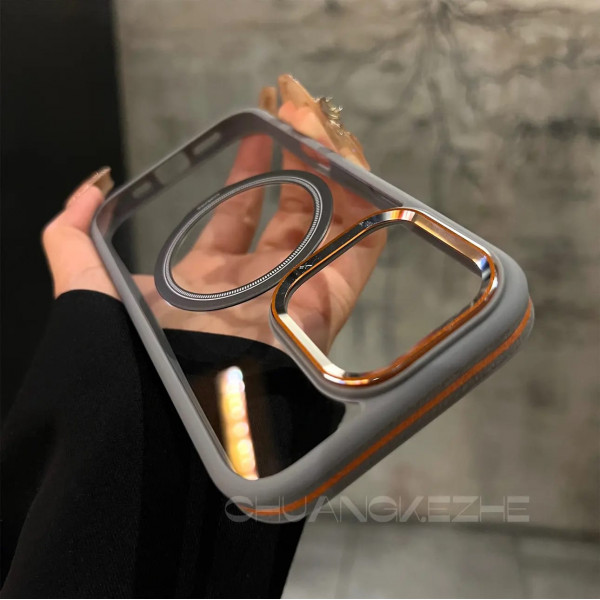 Metal Lens Frame Magnetic Phone Case for iPhone
