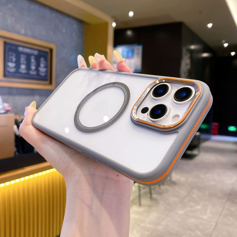 Metal Lens Frame Magnetic Phone Case for iPhone