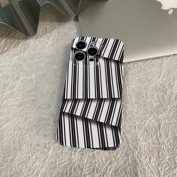 Black & White Abstract Stripe Pattern Glossy Case for iPhone