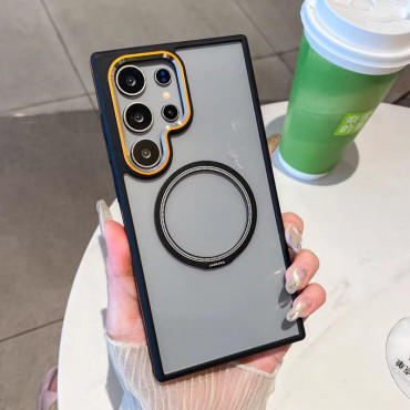 Metal Lens Frame Magnetic Phone Case for Samsung Galaxy
