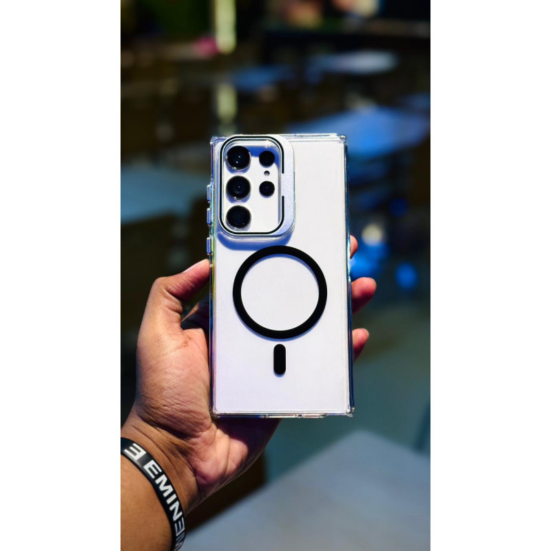 Crystal Clear Camera Stand Case For Samsung Galaxy
