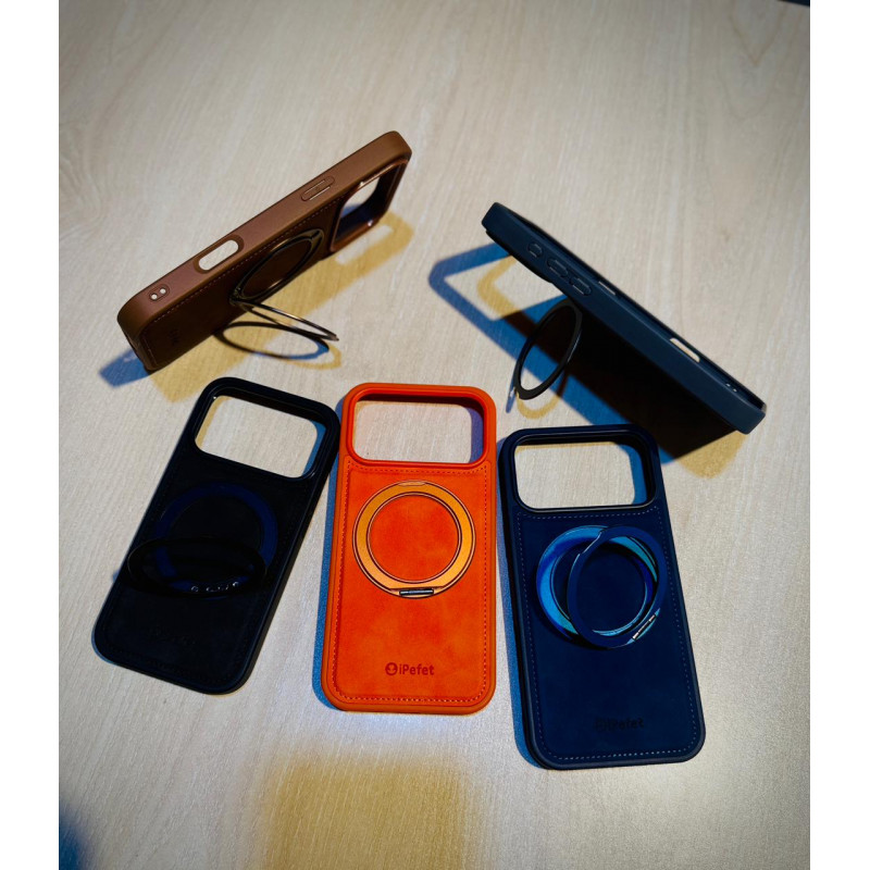 iPefet Brand PU Leather Magsafe Stand Case for iPhone