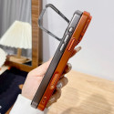 Plating Folding Glass Camera Stand Holder Phone Case For iPhone