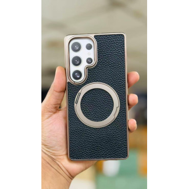 Skin Feel PU Leather Magsafe Stand Case for Samsung Galaxy