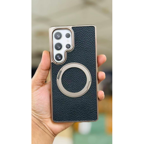 Skin Feel PU Leather Magsafe Stand Case for Samsung Galaxy