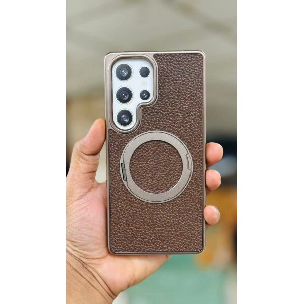 Skin Feel PU Leather Magsafe Stand Case for Samsung Galaxy