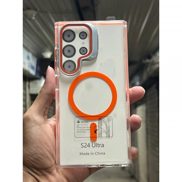 Anti Yellow Crystal Clear Camera Stand Windows Protective Case For Samsung Galaxy
