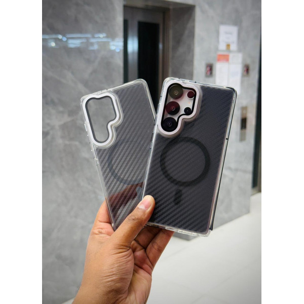 Luxury Carbon Fiber Camera Window Protective Design Phone Case for Samsung Galaxy