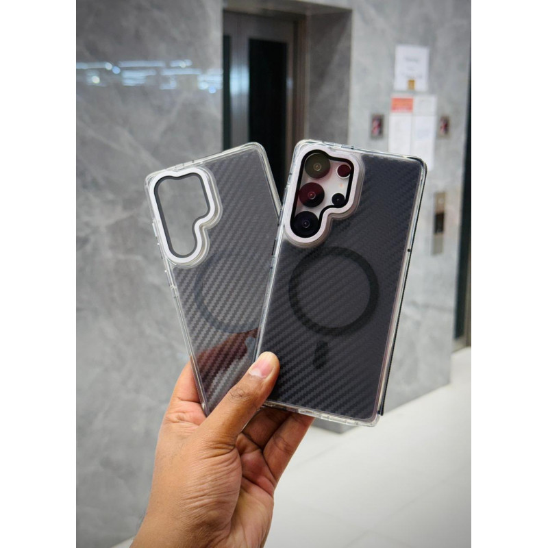 Luxury Carbon Fiber Camera Window Protective Design Phone Case for Samsung Galaxy