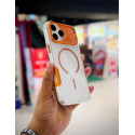 Mechanical MagSafe Lens Armor Clear Phone Case for iPhone