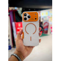 Mechanical MagSafe Lens Armor Clear Phone Case for iPhone