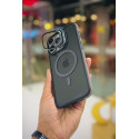 Case Pro Magsafe Magnetic Camera Glass Protector Stand Case for iPhone