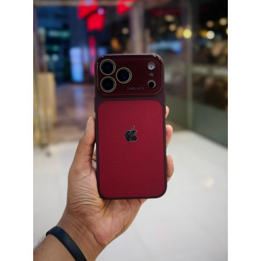 Premium Leather Tuxtured Strong Grip and Lens Safety Design Phone Case for iPhone
