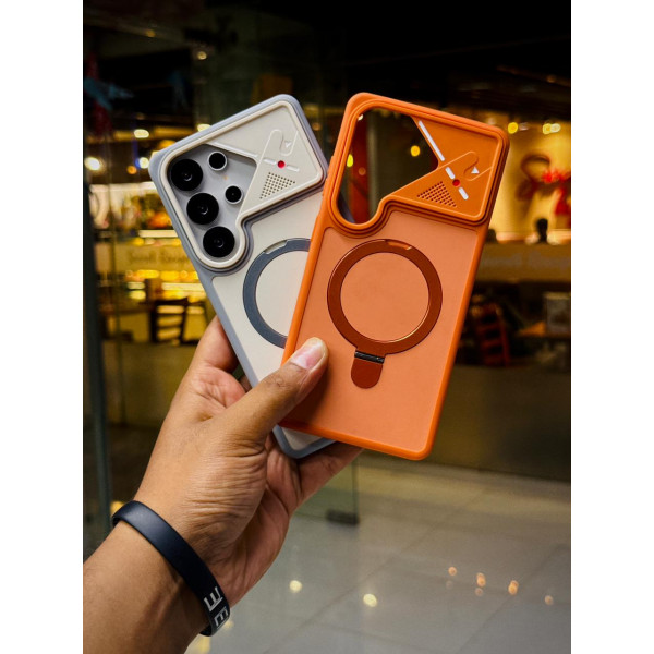 Magnetic Charging Ring Stander Full Cover Hybrid Anti-Slip Hard PC Soft TPU Phone Case for Samsung Galaxy