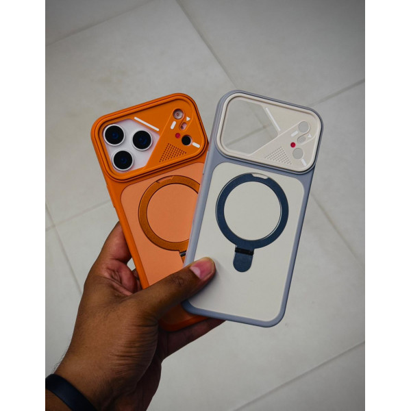 Magnetic Charging Ring Stander Full Cover Hybrid Anti-Slip Hard PC Soft TPU Phone Case for iPhone