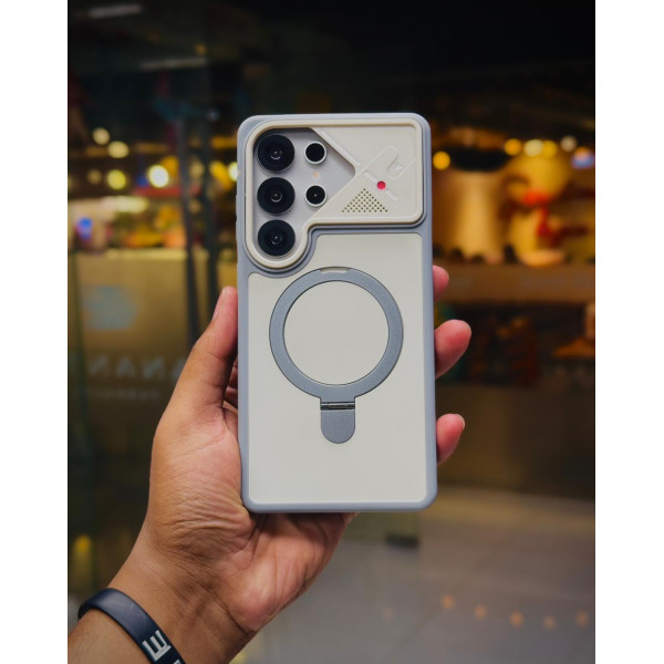 Magnetic Charging Ring Stander Full Cover Hybrid Anti-Slip Hard PC Soft TPU Phone Case for Samsung Galaxy