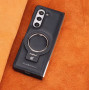For Samsung Galaxy Z Fold Magnetic Wireless Charging Leather Holder Business Phone Case Shock Resistant Protective Cover