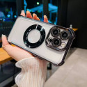 Premium transparent electroplated bumper magsafe case for  iphone  