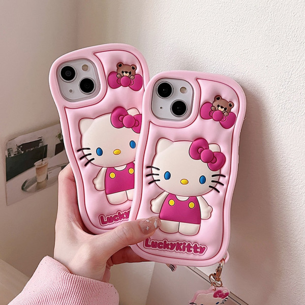 3D Lucky Kitty Soft Silicone Phone Case For iPhone
