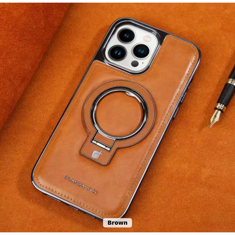 R.MBMAX Premium Leather with metal Stand case.