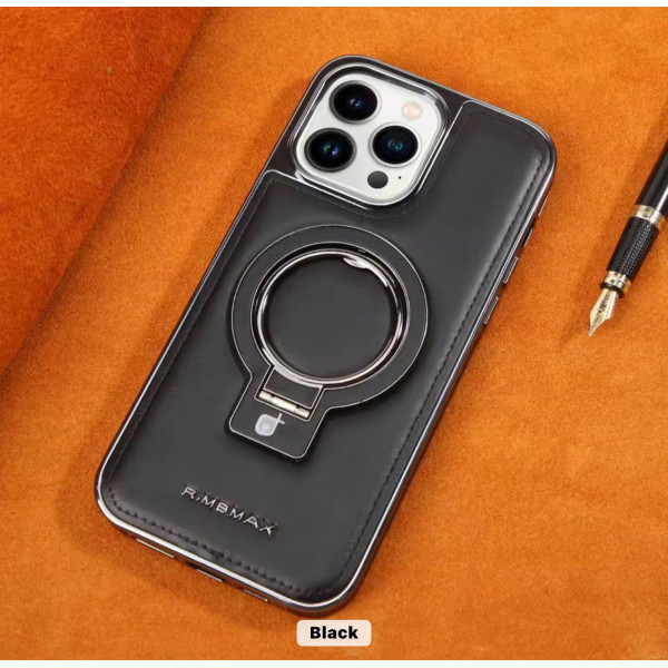 R.MBMAX Premium Leather with metal Stand case.