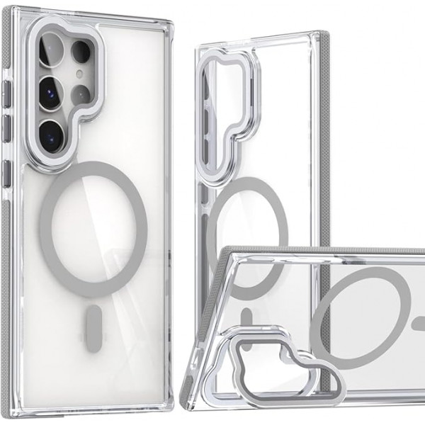 Anti Yellow Crystal Clear Camera Stand Windows Protective Case For Samsung Galaxy