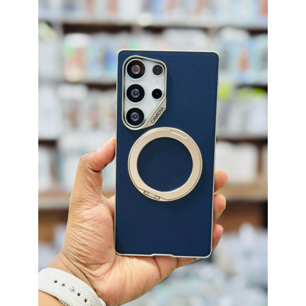 New Carbon Fiber Stand & Camera Bumper Metal For Samsung 