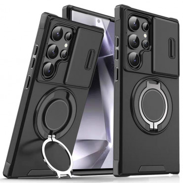 Premium Camera Slide + Ring Kickstand Case – For Samsung Galaxy Ultra