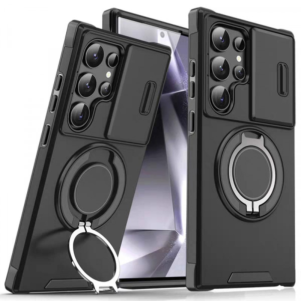 Premium Camera Slide + Ring Kickstand Case – For Samsung Galaxy Ultra