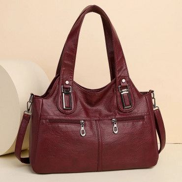 Leather bag (Maroon)...
