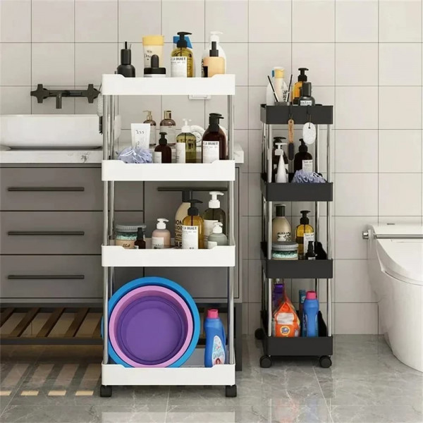 Multifunctional Trolly Rack (White & Black)