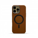 Metal Camera Frame Strong Magnetic PU Leather Case For iPhone