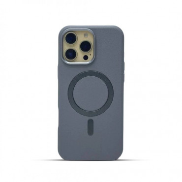 Metal Camera Frame Strong Magnetic PU Leather Case For iPhone