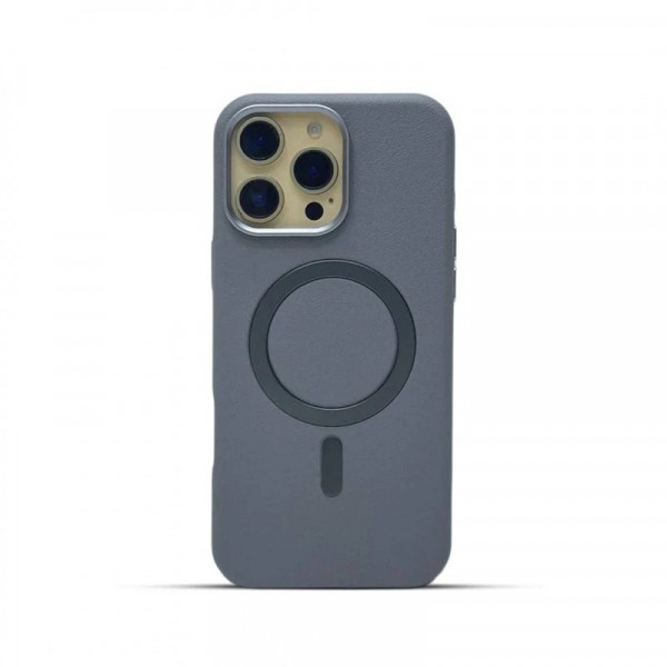 Metal Camera Frame Strong Magnetic PU Leather Case For iPhone