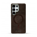 Suitable Plain Leather Electroplating Magnetic Wireless Charging Case For Samsung Galaxy Ultra Series